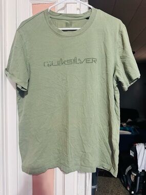 Quiksilver Sage Green Logo Crew T-Shirt